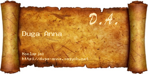Duga Anna névjegykártya